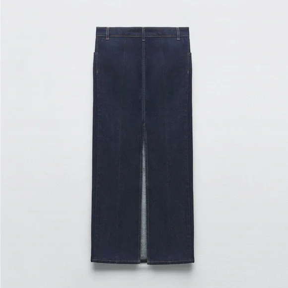 Zara Slit Denim Skirt - Picture 3 of 4